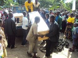 Some of the bodies of victims of the deadly boat accident on Lake Kivu last year (Photo S. Nkurunziza).