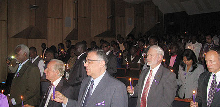 Candle lighting  in Pretoria, South Africa, during the commemoration of the Genocide against the Tutsi