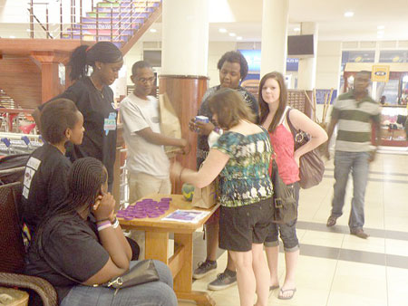 Some of the youth selling u2018Walk to Rememberu2019 wrist bands.