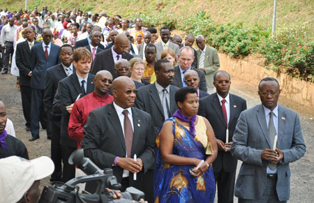 Mourners during the Burundi Walk to remember the victims of the 1994 Genocide against Tutsis (Courtesy photo)