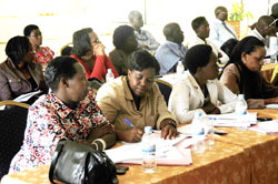 Staff members of the office of the Ombudsman during the training workshop. (Photo J Mbanda).