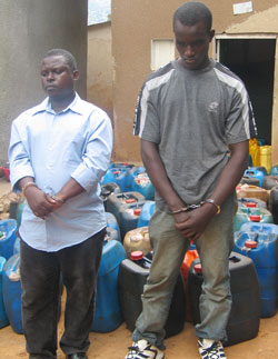 The two suspects who were found with stolen fuel (Courtesy photo).