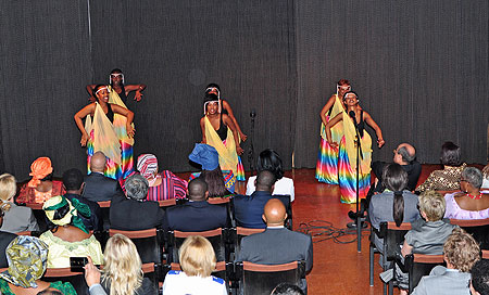 Rwandan dancers entertain guest in Stockholm