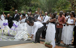 Kibagabaga Hospital  Staff pay tribute to Genocide victims at Kigali memorial Centre. (Photo J Mbanda)