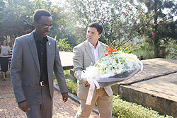  Stephen Crabb MP (R) at the Gisozi Genocide Memorial (Courtesy Photo)