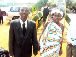 One of the newly wed couples heading to their reception. The New Times / S. Rwembeho.