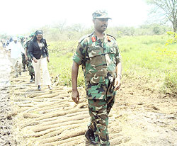 CDS Lt.Gen. Charles Kayonga and Governor Aisa Kirabo touring Akagera National Park .NewTimes/ Steven Rwembeho