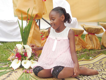 She loved the flowers.