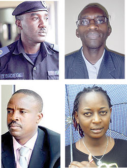 L-R:Supt Theos Badege ; Emmanuel Nzaramba ; Stephen Mugisha ; Annet Umurerwa