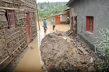 Consequences of settling in marshlands; a flooded neighborhood in Kacyiru / File photo