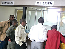 Bank customers seeking Financial services. The New Times / File  photo