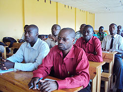 A cross section of  teachers  undergoing a training on the new disaster management module.  photo The New Times /  JP. Bucyensenge