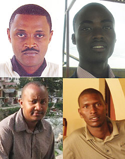 L-R: Allan Rangira,Fred Rwiririza,Gilbert Ndoli,Micheal Karengera