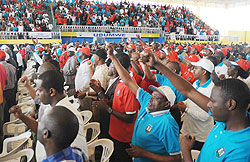 Delegates at the RPF General Asembly in Kigali yesterday. The New Times / J. Mbanda