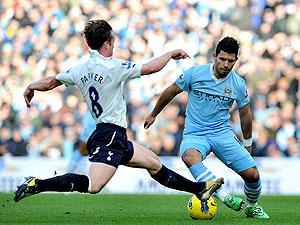 Sergio Aguero (right) appeared to be Cityu2019s most prominent threat in the early stages of the season, but he has been silent in recent weeks. Net photo.