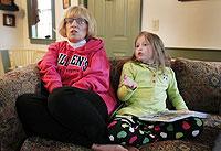 Alannah Shevenell, 9, and her grandmother, Debi Skolas, speak to a reporter at their home in Hollis, Maine. Net photo.