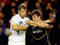 Chris Robshaw (left) was captaining England for the first - and winning just his second cap. Net photo.