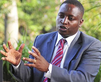 MP David Bahati adressing media in Kampala. Net photo