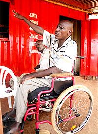 A disabled ex-combatant in a past event. The RDRC has provided more artificial limbs to former combatants. The New Times / File.