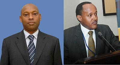 L-R : Hannington Namara, assumed his new position last week; confirmed: Faustin Mbundu, PSF chairman