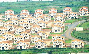 An upcoming modern housing estate in Kigali; The country has registered fast economic development in the last 17 years.