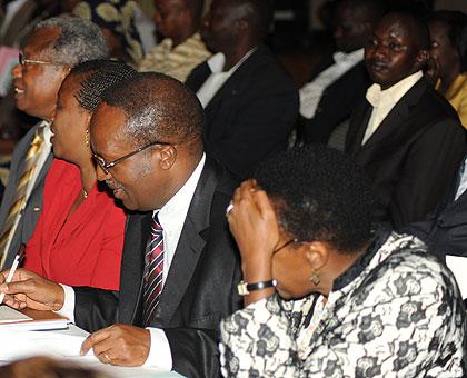 A cross section of leaders during a meeting of the inauguration of Citizens' Charter in Kigali yesterday. The New Times / John Mbanda.