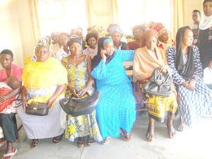 Women await cancer testing services at Rwamagana Health Centre. The New Times / S. Rwembeho.