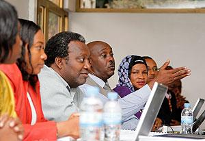 PAC members  during a past event. The parliamentary watchdog has in the recent past grilled several government officials over misuse of public funds. The NewTimes File.