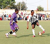 APR winger Jean Claude Iranzi (R) is expected to be a handful for Tusker's defenders this afternoon. The New Times /T. Kisambira)