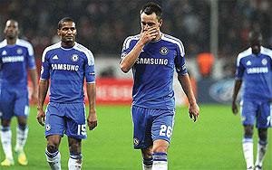 John Terry (C) was frustrated after yesterday's 1-all draw against Birmingham.