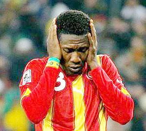 Asamoah Gyan has come under sustained criticism from fans in Ghana following the Black Stars' failure to win the continental crown. Net photo.