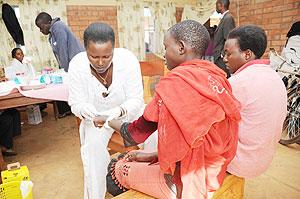 Youth taking part in voluntary HIV testing in a past event. The New Times / File.