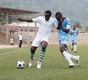 A previous match at Kigali Regional Stadium. The Nigeria Football Federation has complained about the small perimeter between the stands and the pitch at the stadium. The New Times / File.