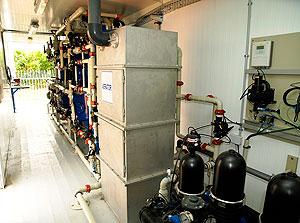 The new water treatment plant built by Microdrop, with the capacity to treat 5,000litres a day.