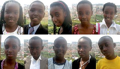 Top row (L-R): Toyota Teta,Edwin Ishimwe, Sharon Umutoni,Shakira Byandaga,Belinda Umuliza.   Bottom row (L-R):Tress Akaliza, Fumba Uhirwa, Sonia Urusaro, Phionah Mutesi,Elyse Rukundo.