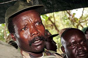 The LRA chief Joseph Kony, left, remains at large though his rebel army has been virtually defeated. Net photo.