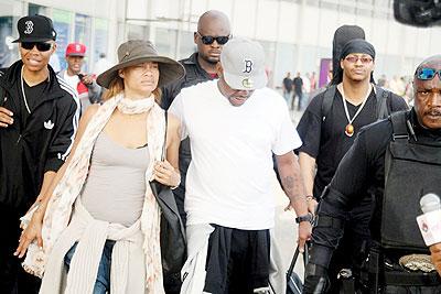 Bobby Brown, together with his boy band members, New Edition, arrive in Lagos, Nigeria. Net photo.