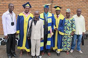 Sebiguri celebrated his graduation with his family members. The Sunday Times / M. Kirui.