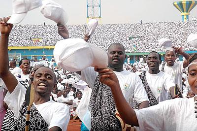 Rwandan teachers during a past function at the Amahoro national stadium. The New Times / File.