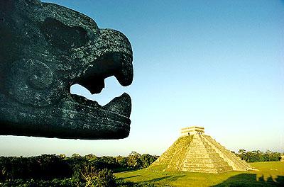 The Pyramid at Chichen Itza; Mexico is one of the New Seven Wonders of the World. b Net photo