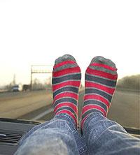 Wearing socks  goes hand-in-hand with wearing closed shoes. Net photo.