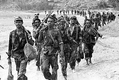 Ethiopian troops on the march. Net Photo.