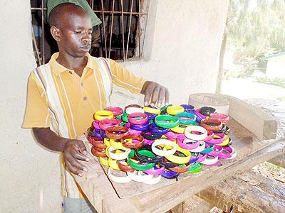 Twagirimana displays some of his finished products.