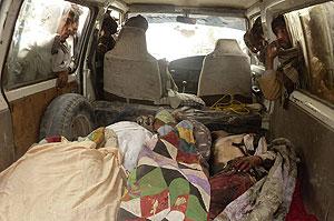 Sixteen Afghan villagers, including nine children and three women, were slaughtered inside their homes. Net photo.