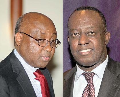 AfDB President Dr Donald Kaberuka (L) and Ambassador Eugene-Richard Gasana.