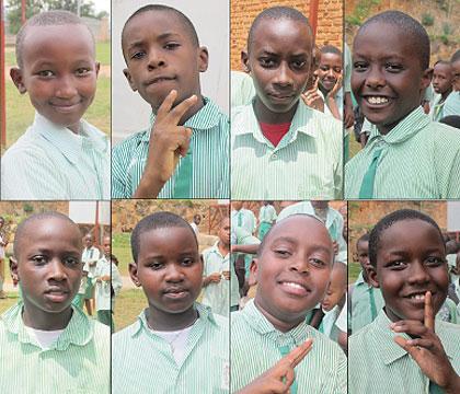 Top row( L-R): Sonia Uwase,Moses Ishimwe,Hebert Mucyo,John Nober Cyuzuzo.  Bottom row (L-R): Herve Rugwiro,Sandra Dushimire,Serge Nyirigira.