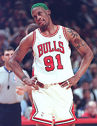 HALL OF FAMER; Former Chicago Bulls forward Dennis Rodman