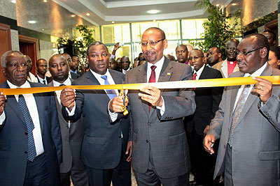 Finance Minister John Rwangobwa offically opens Equity Bank Rwanda recently. SMEs within the region will benefit from a $100 million investment. The New Times / File.