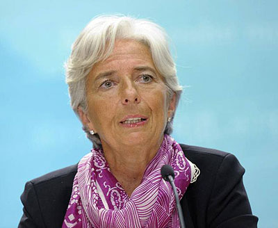 IMF chief Ms Christine Lagarde. Net photo.