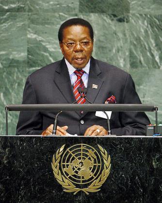 Former Malawian President Bingu wa Mutharika addressing a past UN General Assembly . Net  photo.